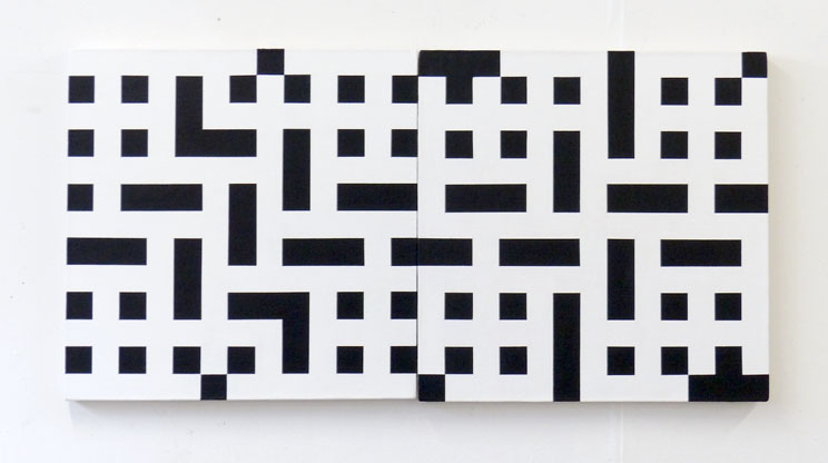 Philip Bradshaw, Crossword paintings, CC270 and CC590, diptych, 2012-3